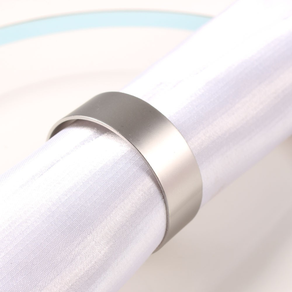(12er Set) Ø45mm Metall Serviettenring Tischdeko Tuchhalterung - Silber