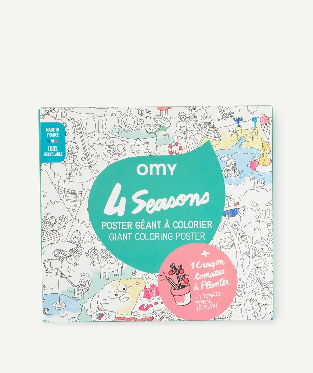 OMYPOSTER GÉANT À COLORIER ET CRAYON À PLANTER ENFANT
