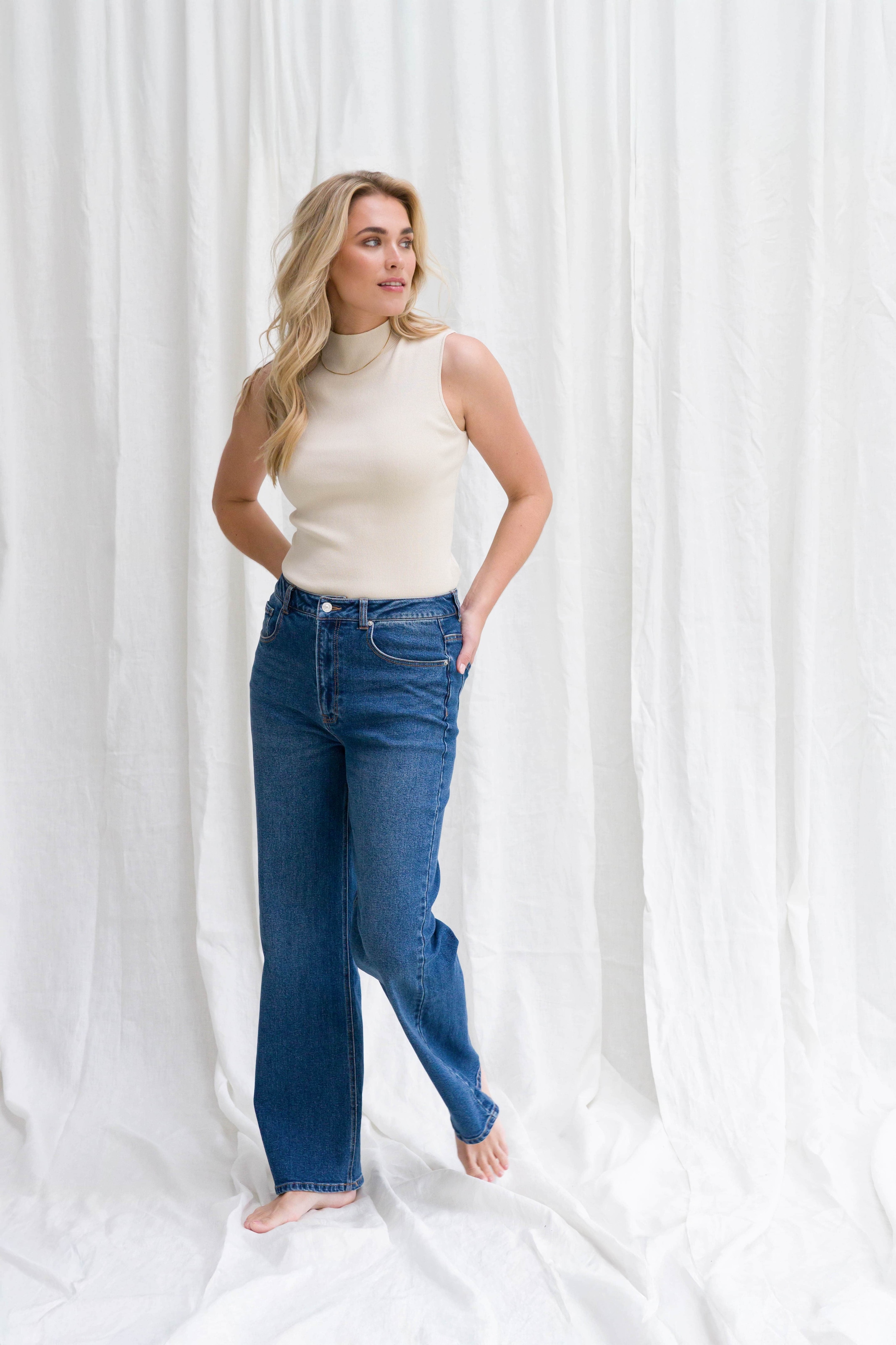 Base Level Weite Jeans »Amy«, mit Waschung