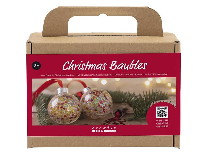 Creativ Company Bastelset Weihnachtskugeln Pailletten Individuell gestaltete Kugeln für den Weihnachtsbaum