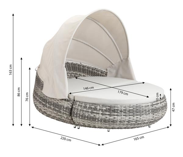 Dehner Daybed Tulum, ca. B179/H163/T220 cm