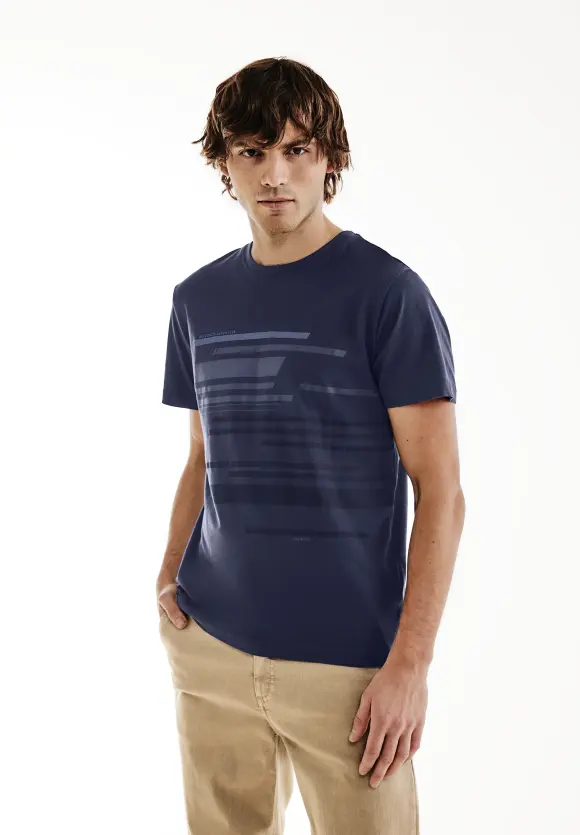 Shirt mit Brustprint - eclipse blue