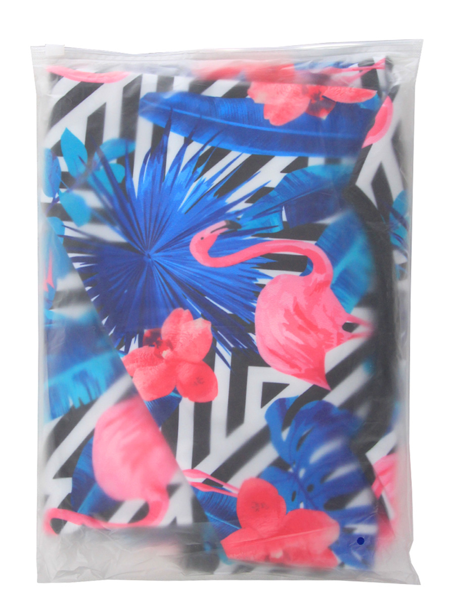 Housse de valise Periea Black & White Stripes with Flamingos M