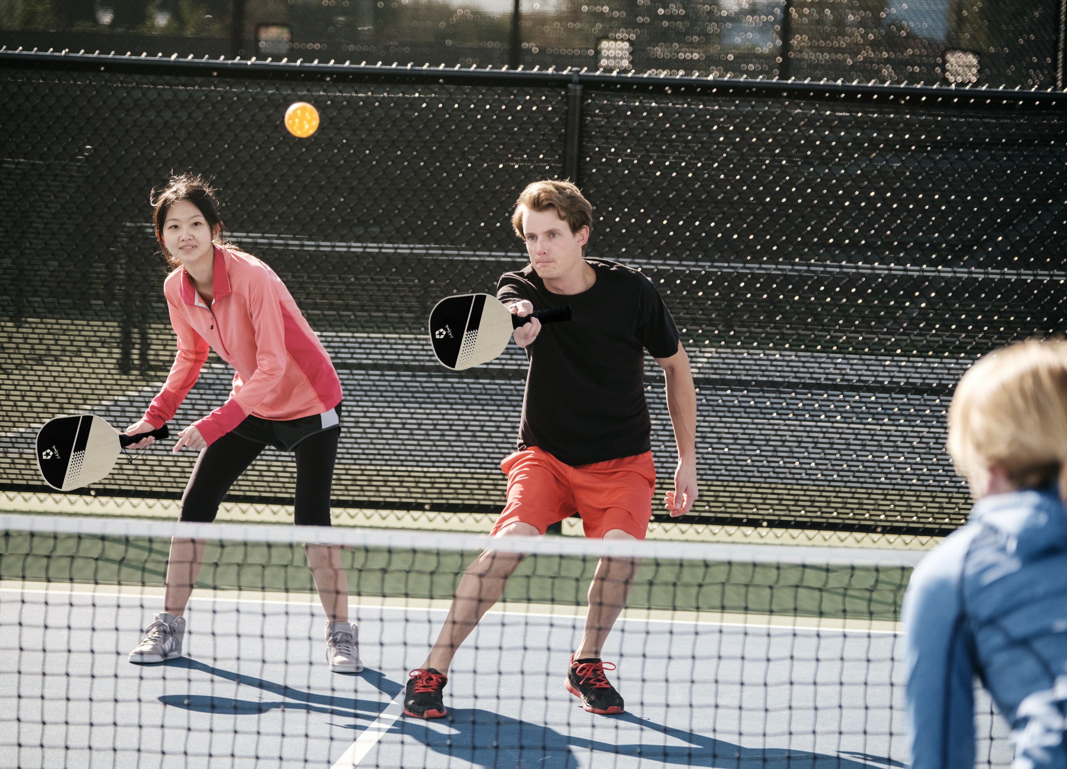 L.A. Sports Paddel-/Pickleball-Set mit Netz, 4 Schlägern & 4 Bällen