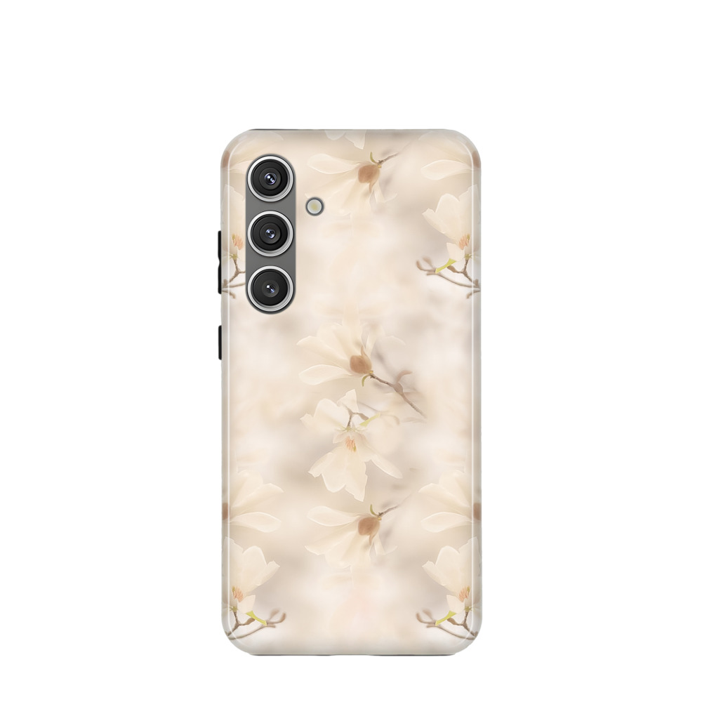 Samsung Galaxy S24 Hybrid (Kunststoff / Gummi) Hülle Blütenlicht - Beige
