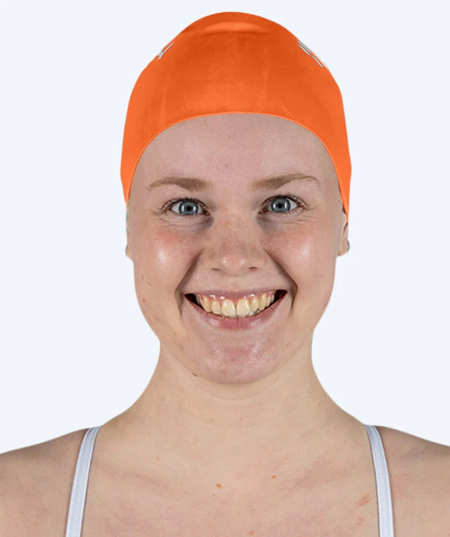 Watery badehætte til langt hår - Signature - Orange