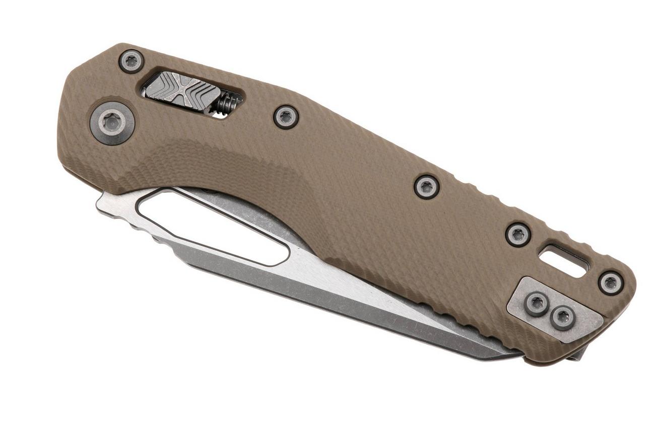 Microtech MSI Standard Issue 210-11APFLGTTA, Apocalyptic Stonewashed M390MK, Fluted Tan G10, partly serrated zakmes