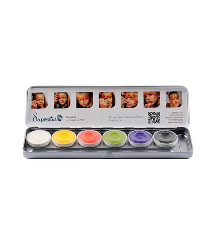 Superstar - Paleta de 6 cores básicas aqua para rosto e corpo Halloween