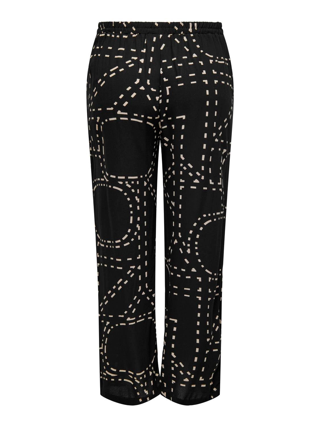 CARPHOEBE Normal geschnitten Hose mit weitem Beinschnitt Black