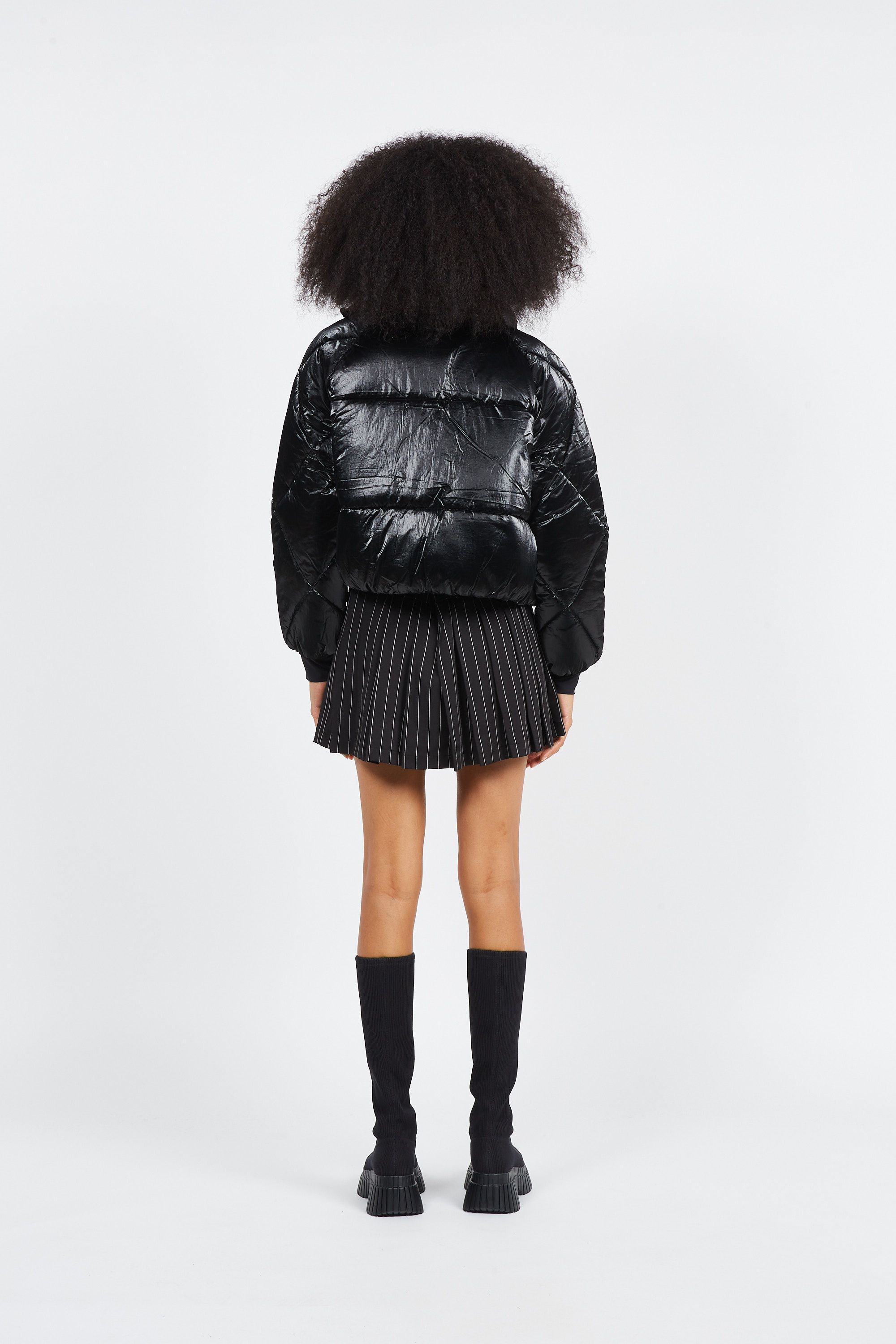NOISY MAY doudoune NMKIT L/S SHINY PUFFER Noir