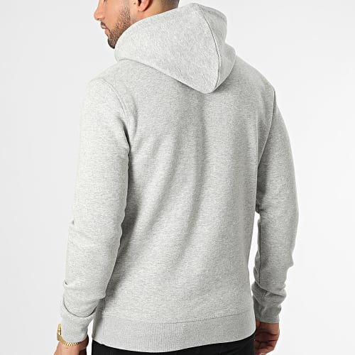Sweat Capuche Cabochard Gris Chiné Rouge