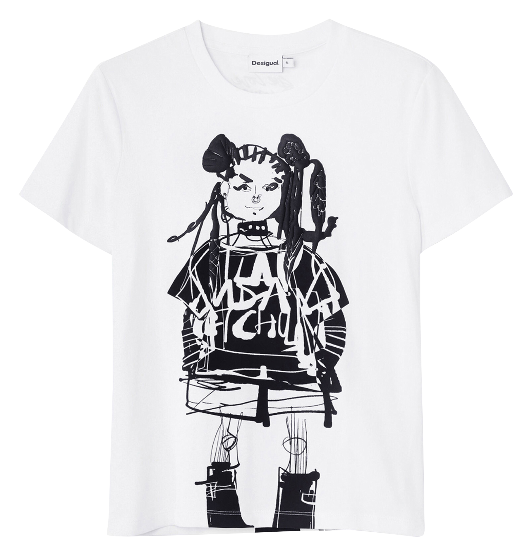 Tee-shirt imprimé en coton mélangé | Blanc