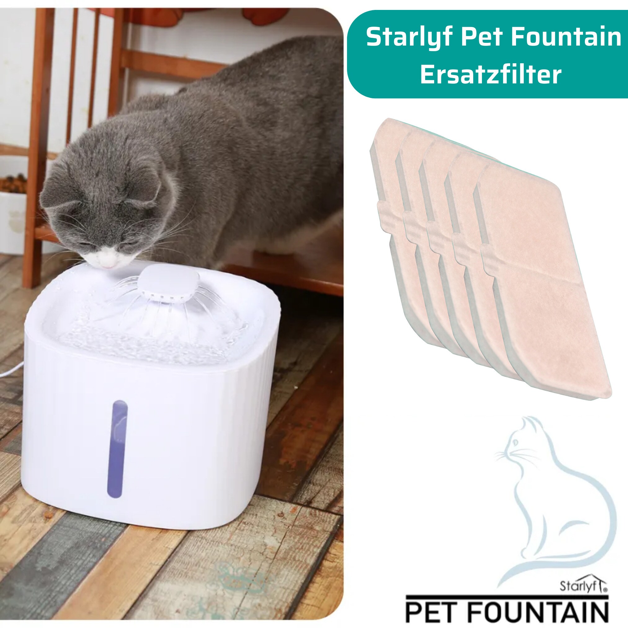 Starlyf® Trinkbrunnen Filter - Brunnen - Ersatzfilter Pet Fountain