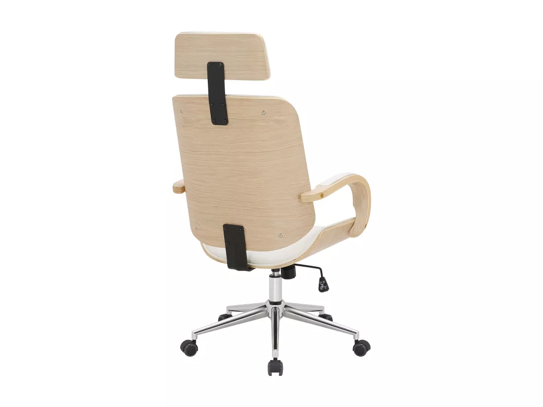 Chaise de bureau - Similicuir - Nature / Blanc - Dayton