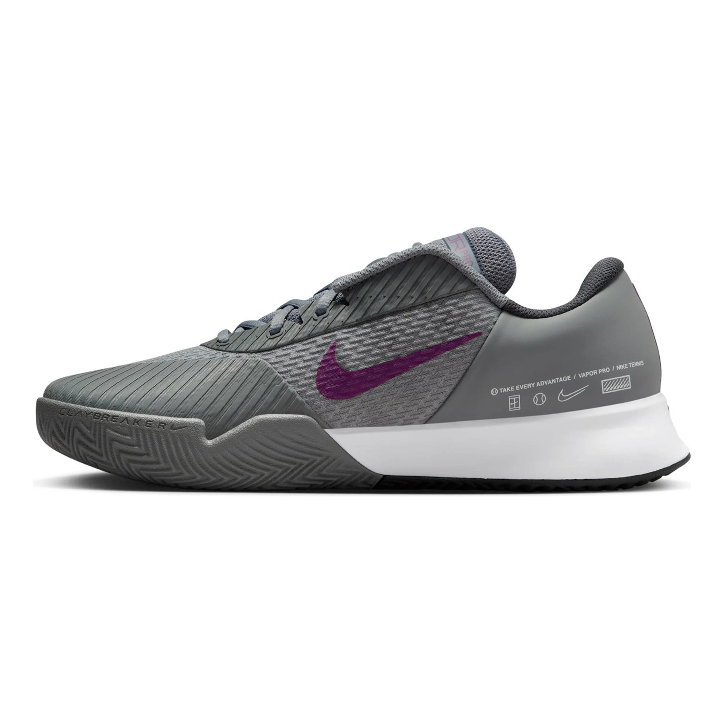 Nike Air Zoom Vapor Pro 2 Chaussure Terre Battue Hommes - Gris , Berry