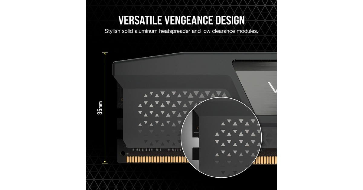 Corsair96 GB DDR5-6000 Quad-Kit werkgeheugen  (Zwart, CMH96GX5M4B6000C30, Vengeance RGB, XMP)