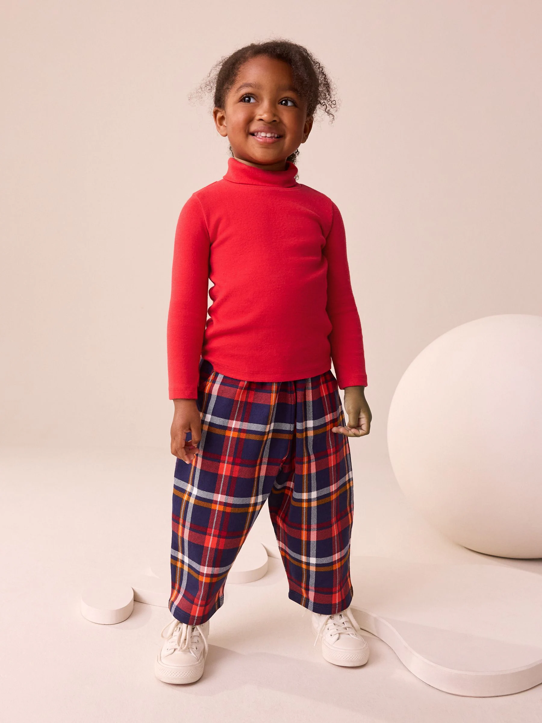 Rood - Top met lange mouwen en rolkraag (3mnd -7jr)