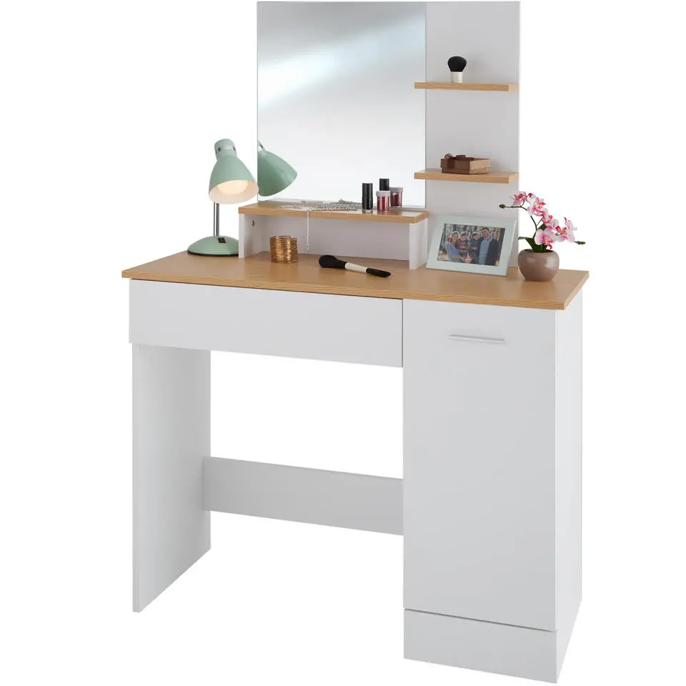 tectake Makeup-tafel Zoe , Wit/beuken