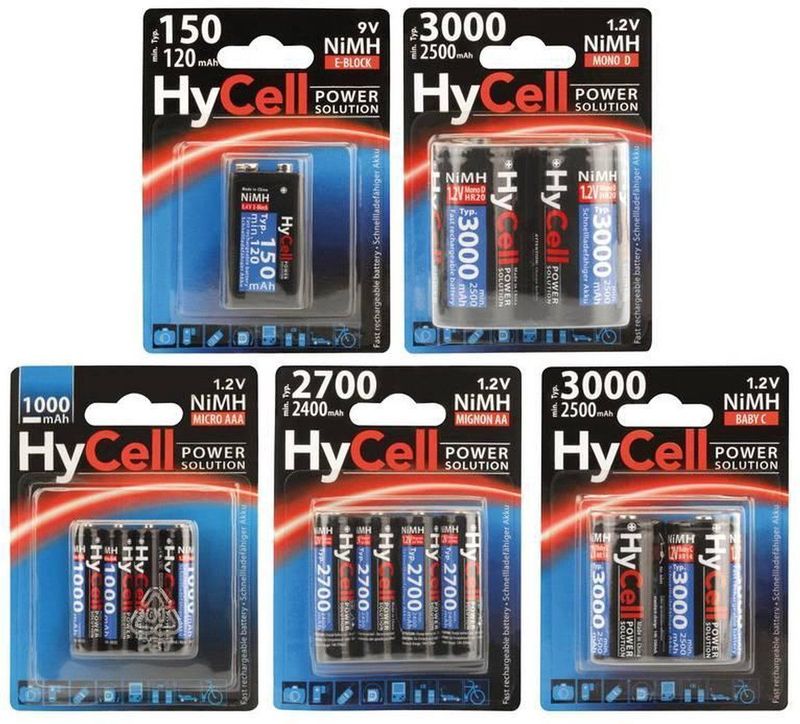 HyCell - Oplaadbare Batterijen - Micro AAA - 4 Stuks - NiMH 1000 mAh