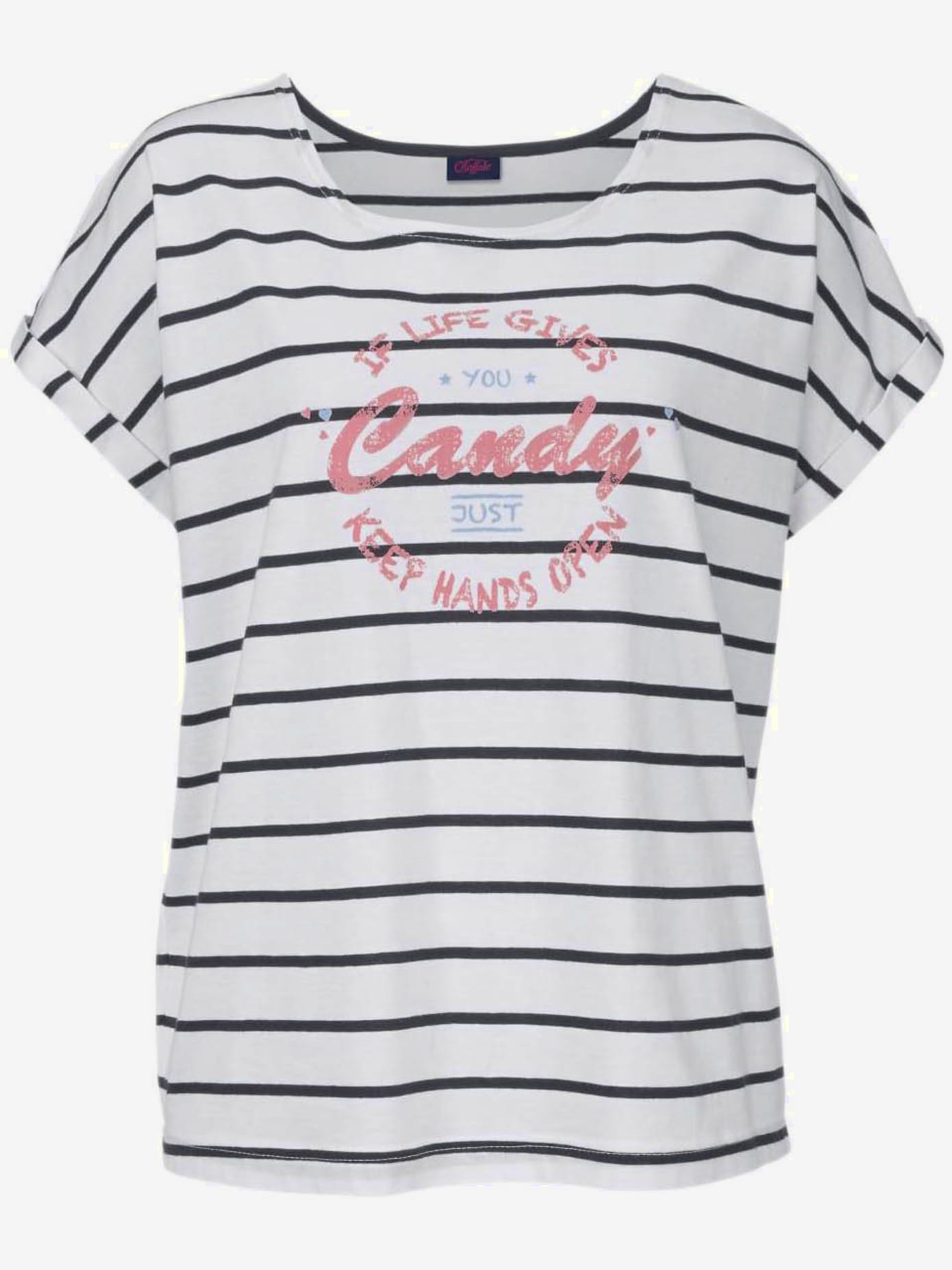 Pyjama t-shirt rayé décontracté à encolure ronde