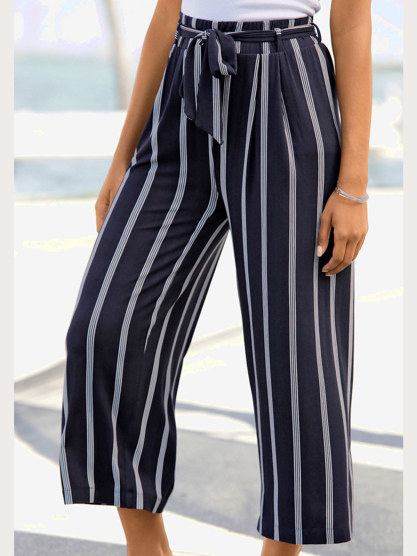Jupe-culotte rayée en jersey