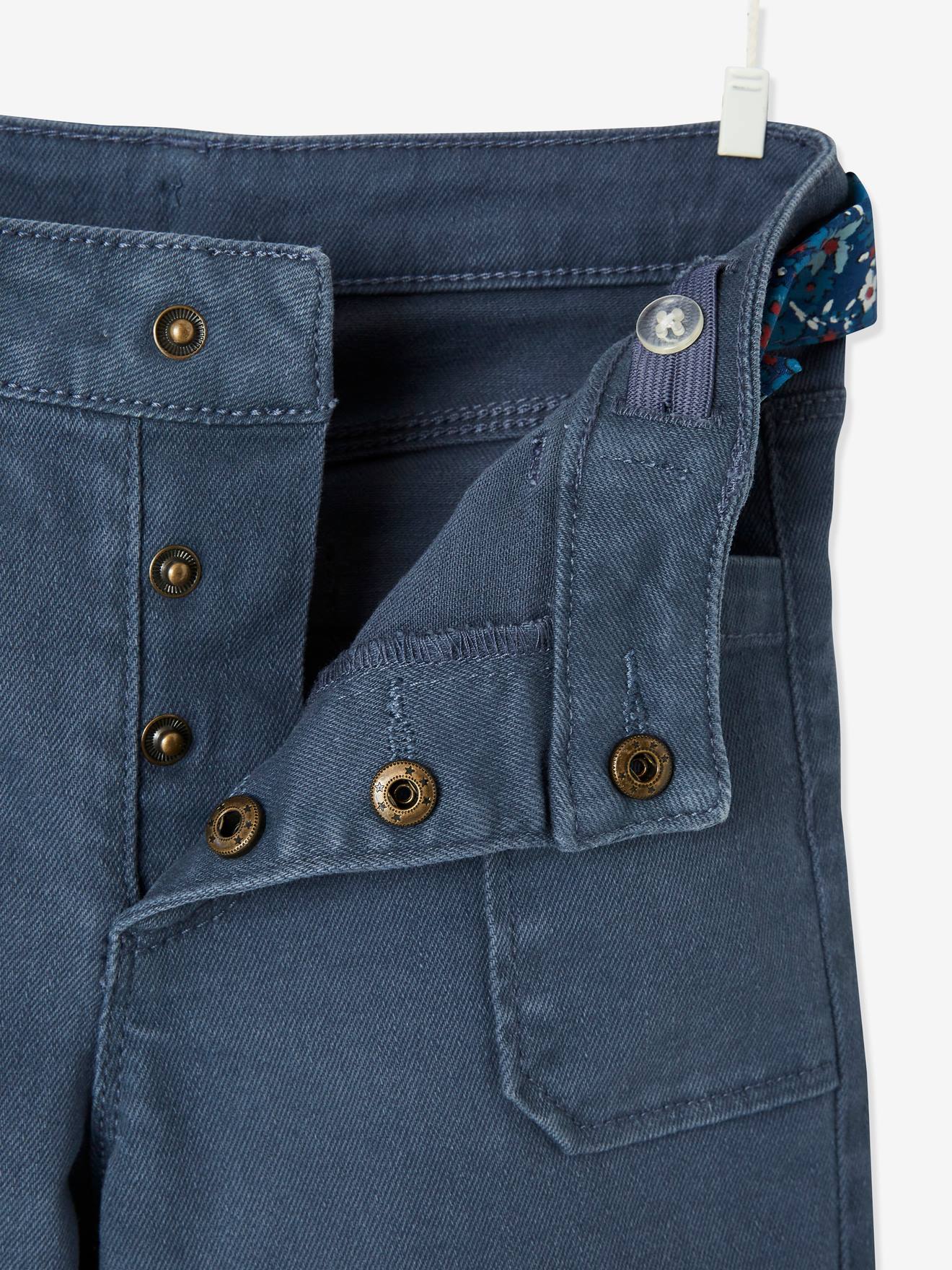 Calça cropped de pernas largas para meninas, lisa, cinza médio