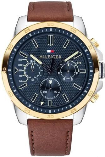 Tommy Hilfiger - Herenhorloge - Bruin - Multifunctioneel - Kwartshorloge