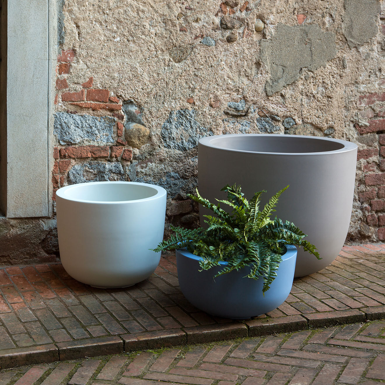 Serralunga Pot coupe design par naoto fukusawa bleu de provence - D.48x25 cm