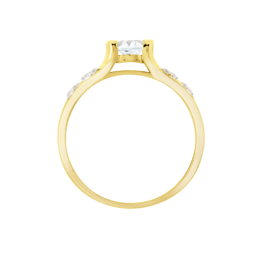 Solitaire Laetitienne Or Jaune Topaze Oxydes