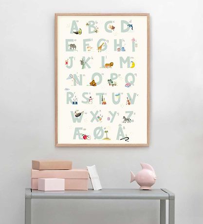 Vissevasse Poster - 30x40 - Alphabet Blue Danish