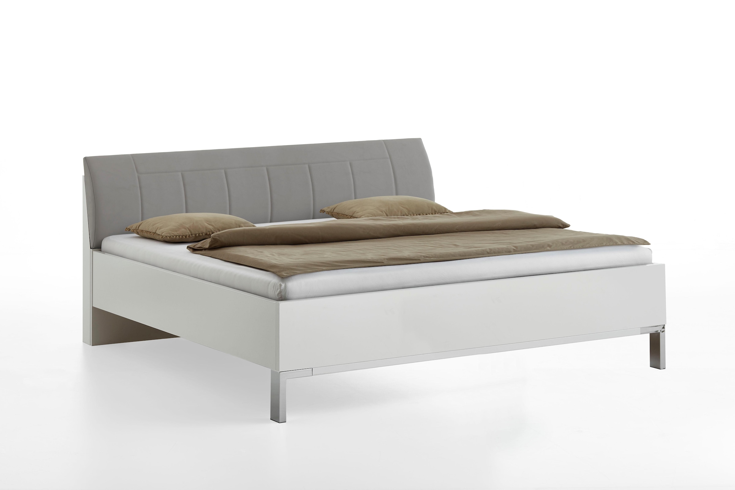 WIEMANN Bett »Shanghai, mit geschmackvollem Polsterkopfteil, Made in Germany« in verschiedenen Breiten, Füsse chromfarben
