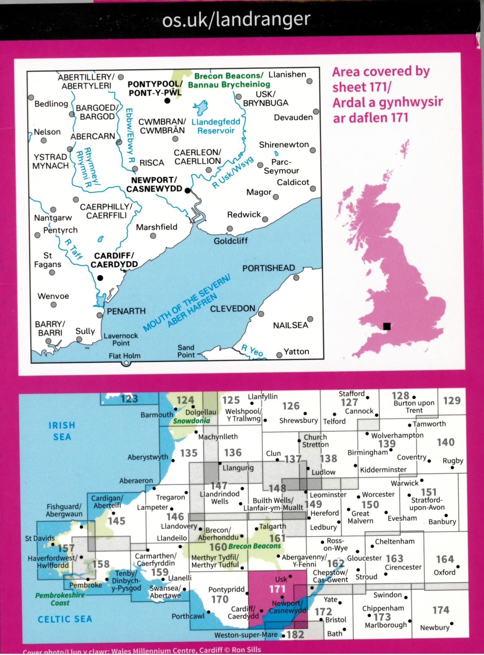 ORDNANCE SURVEY - 171 GB CARDIFF NEWPORT 1 50 000
