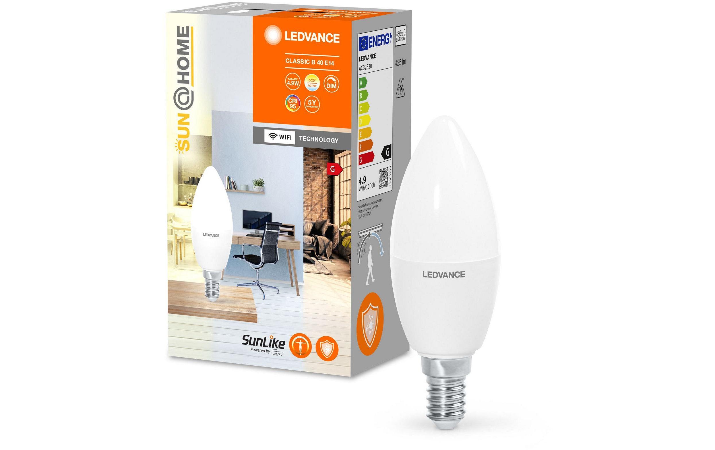 Leuchtmittel Sun@Home Classic LED, B25, 4.9 W, E14, CRI95Smartes Leuchtmittel mit WiFi- Technologie