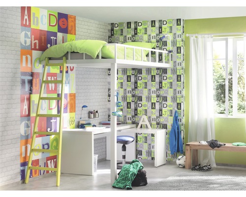 Papierbehang 226713 Kids & Teens 3 Kids Club steenlook lichtgrijs