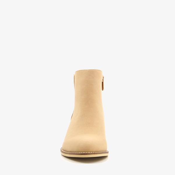 Blue Box beige dames enkellaarsjes met hak