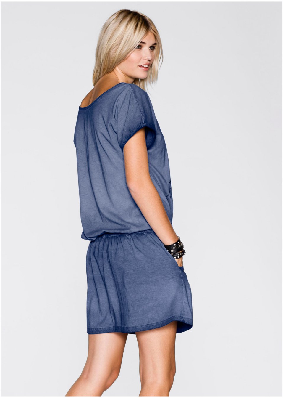 Robe en jersey à imprimé devant