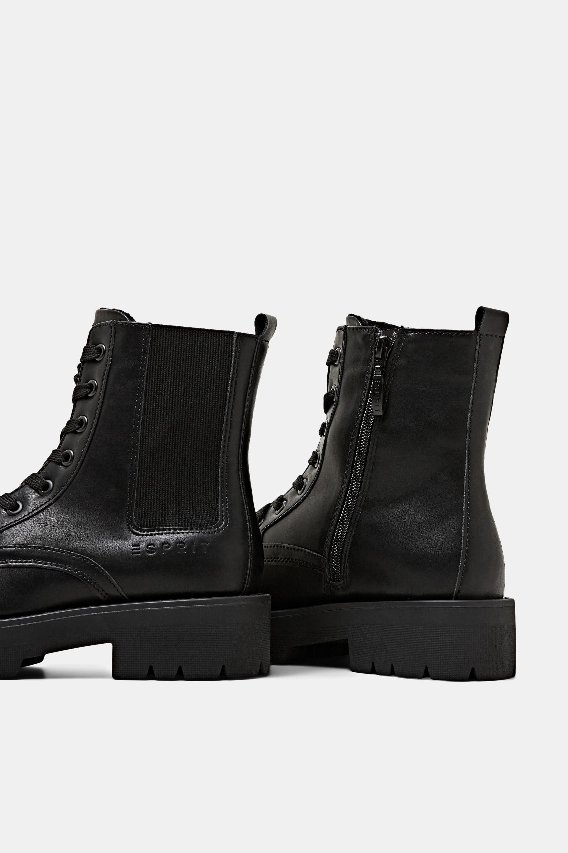 Bottes à lacets en similicuir