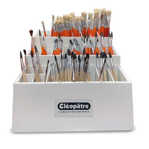 Cléopâtre® Holz-Pinseldisplay, 24 Fächer, 33 x 33 x 31 cm