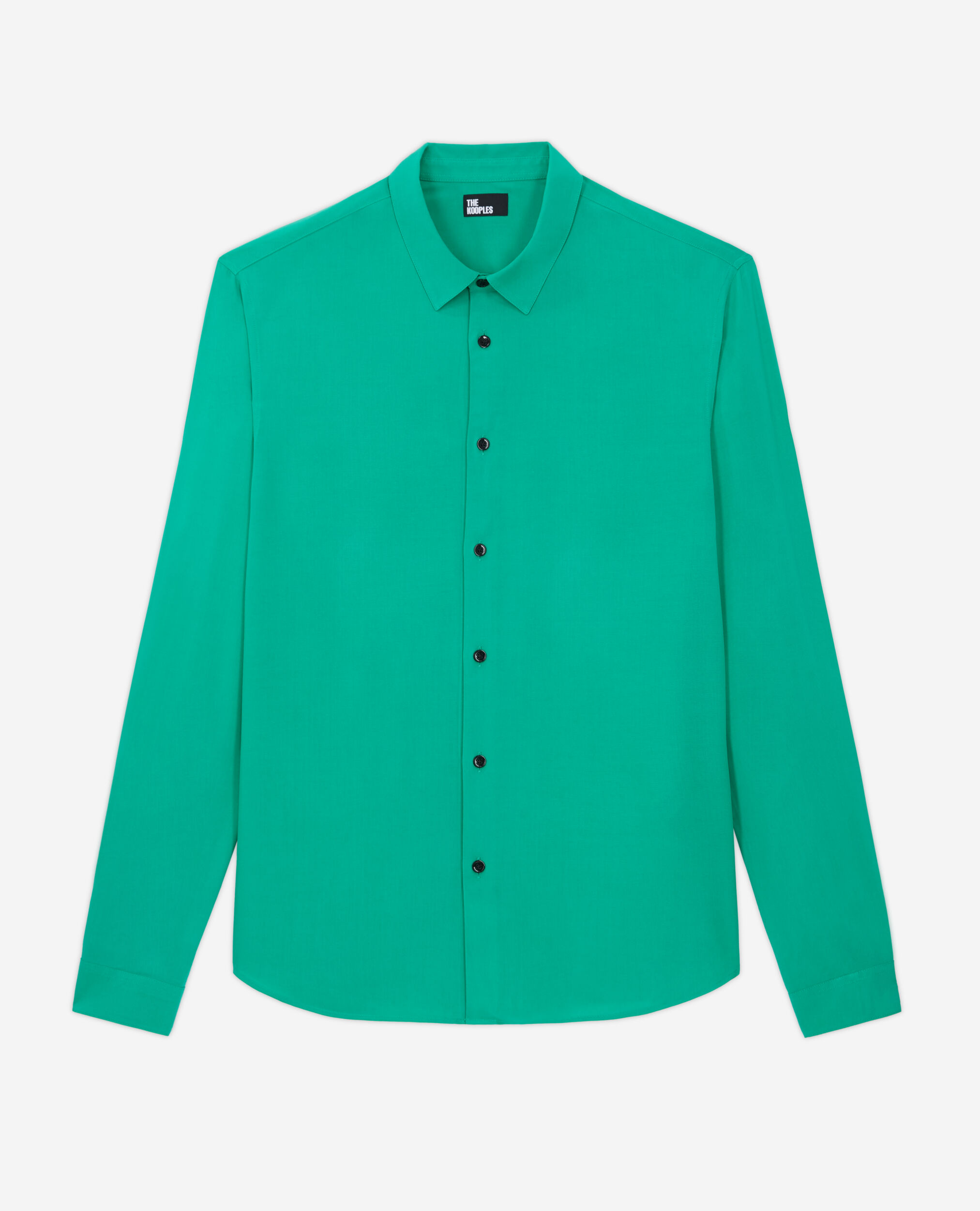 Chemise col classique verte