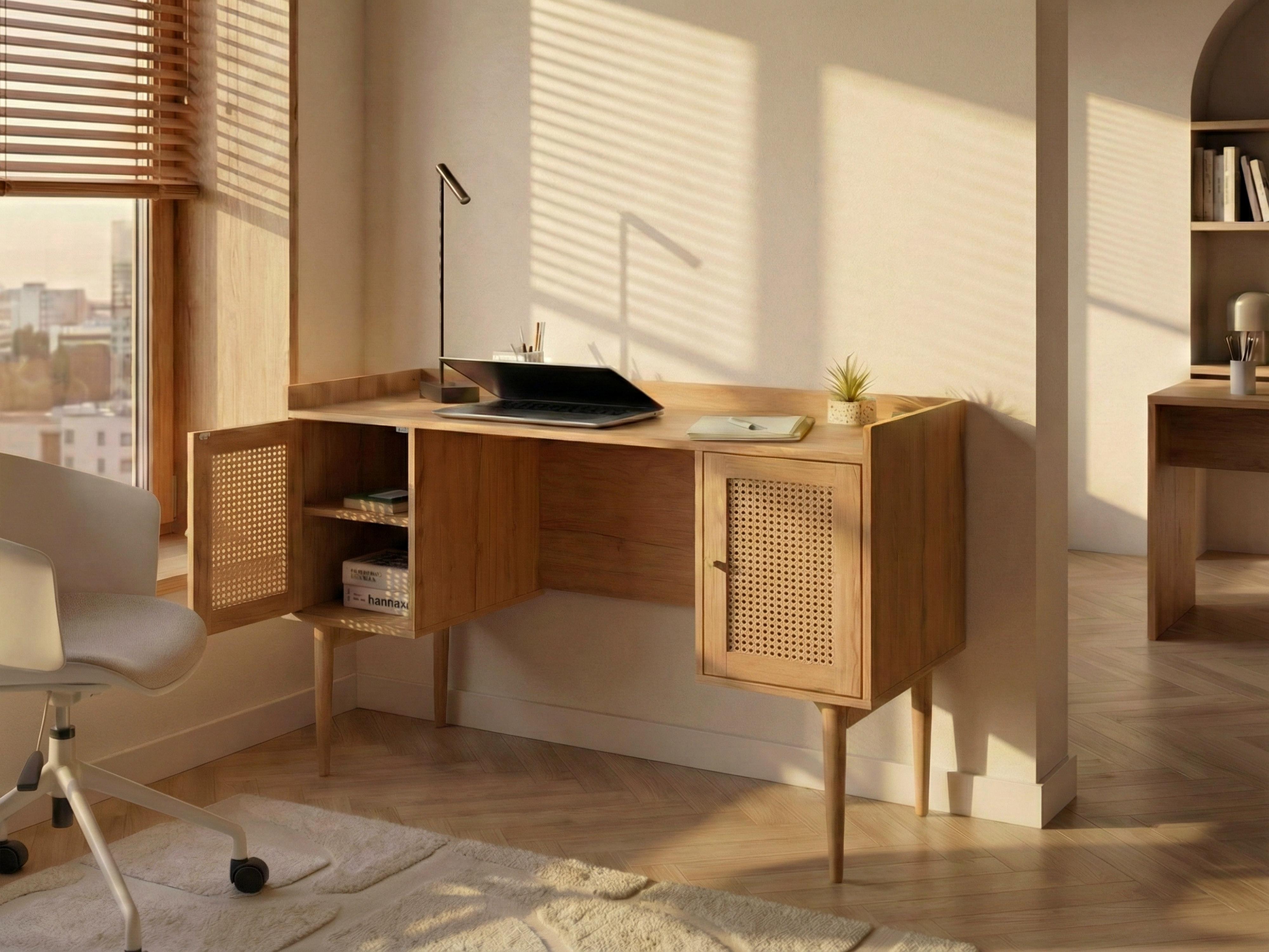 Bureau RATANA Lichtbruin 130 cm 50 cm