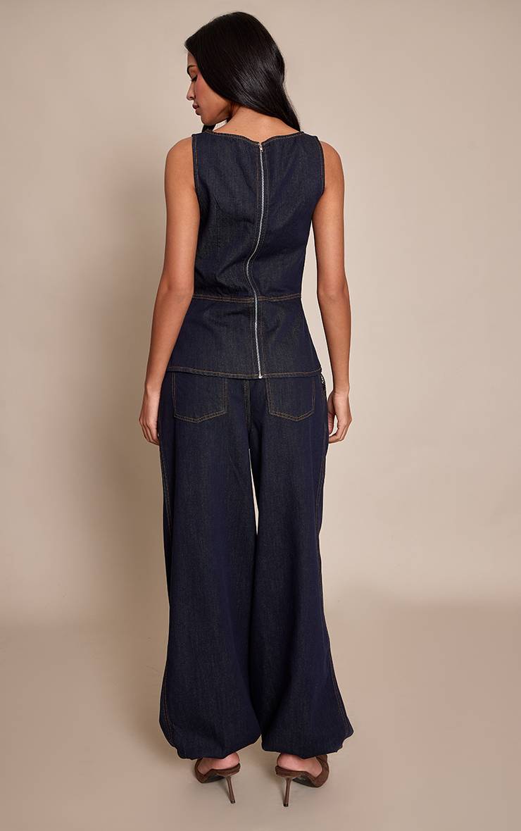 Bleu Indigo Jean Ballon En Denim Brut Indigo Pour Grandes Tailles