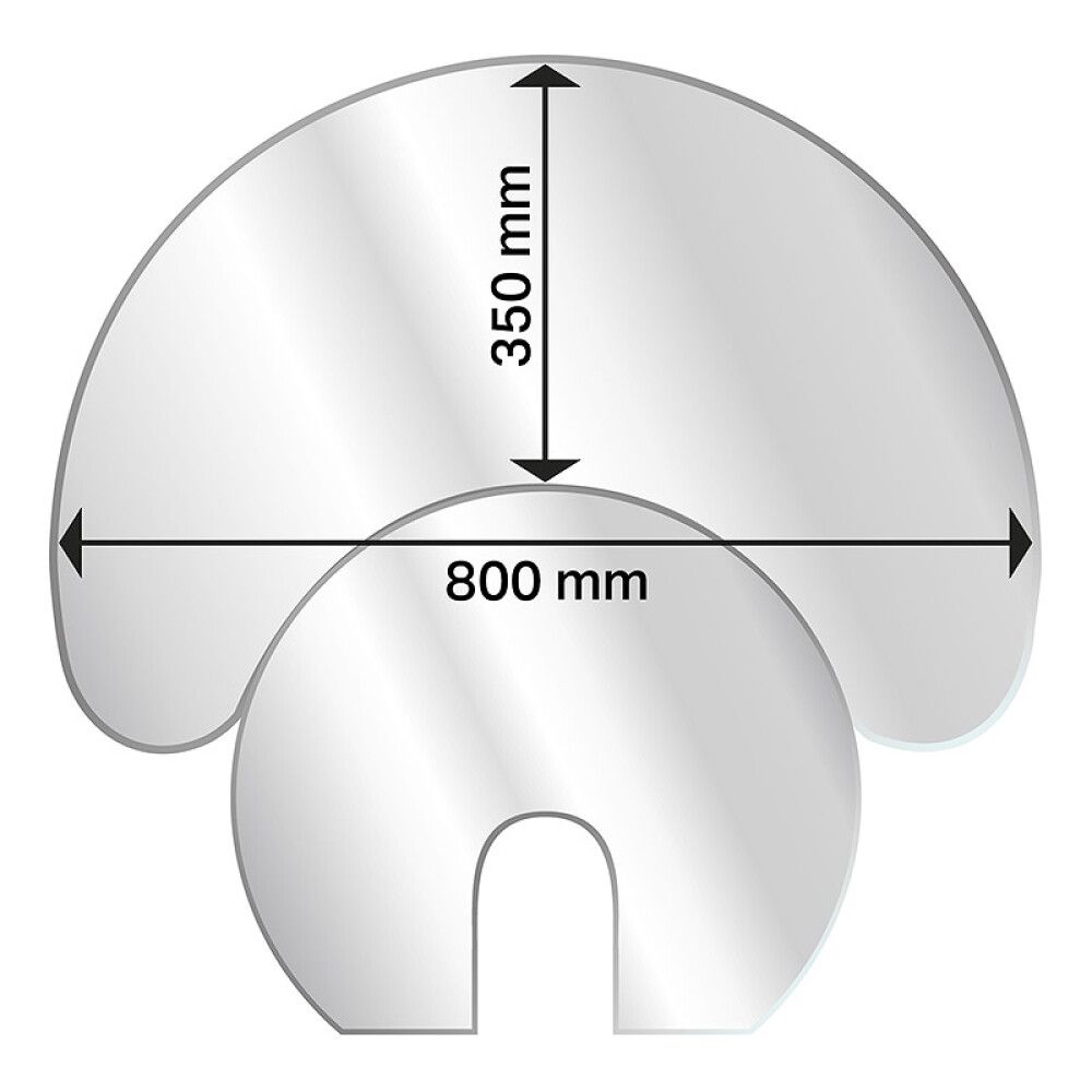 GULVPLATE ADURO HALVMÅNEFORMET GLASS