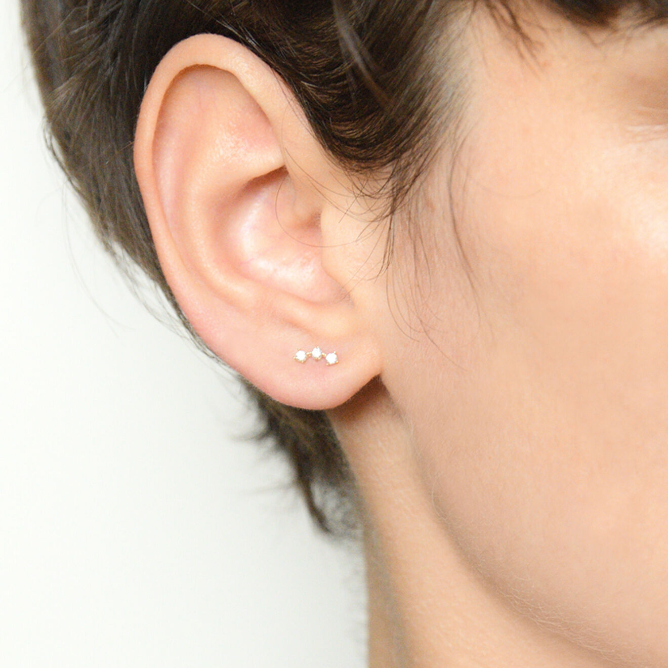 Instant d'Or Boucle d'oreille de Cartilage unitaire Trinity Zircone or jaune