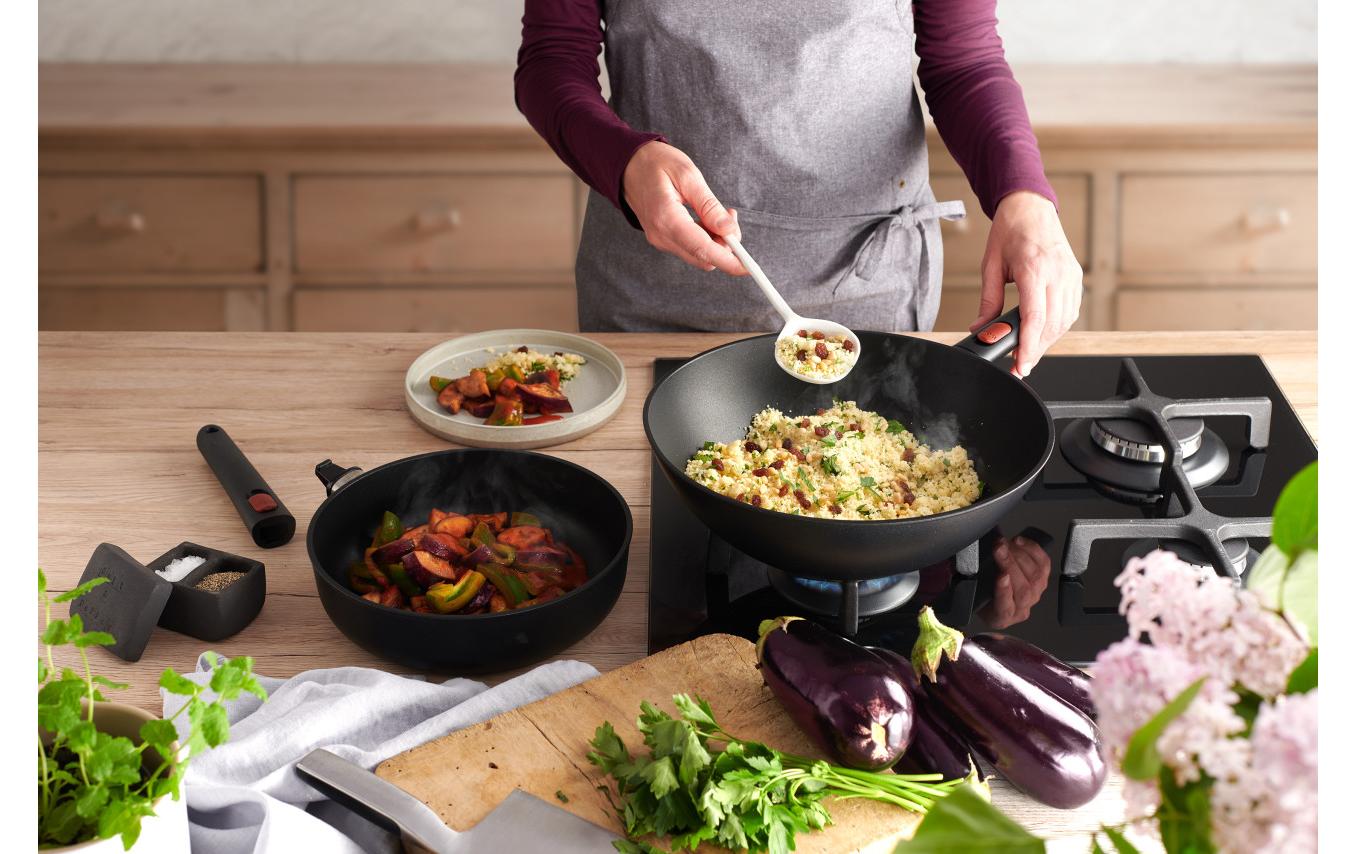Wok Eco Lite 30 cm, mit abnehmbarem GriffAluminium Wok