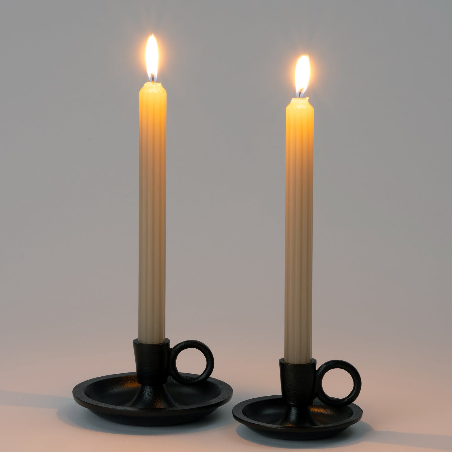 Intratuin kandelaar op schotel Vidal zwart D 10 H 4,5 cm