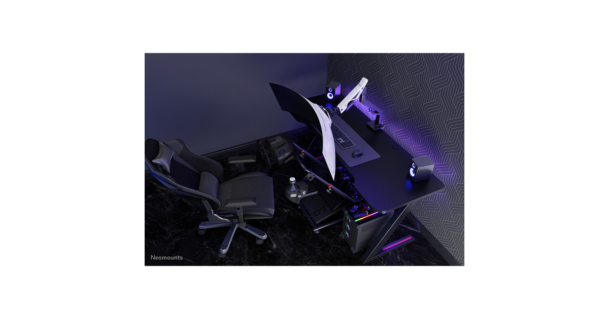 NeomountsDS70-256BL1 Gaming monitorarm 24-57” - gasveer - Topfix - 180°-stop  (Zwart)