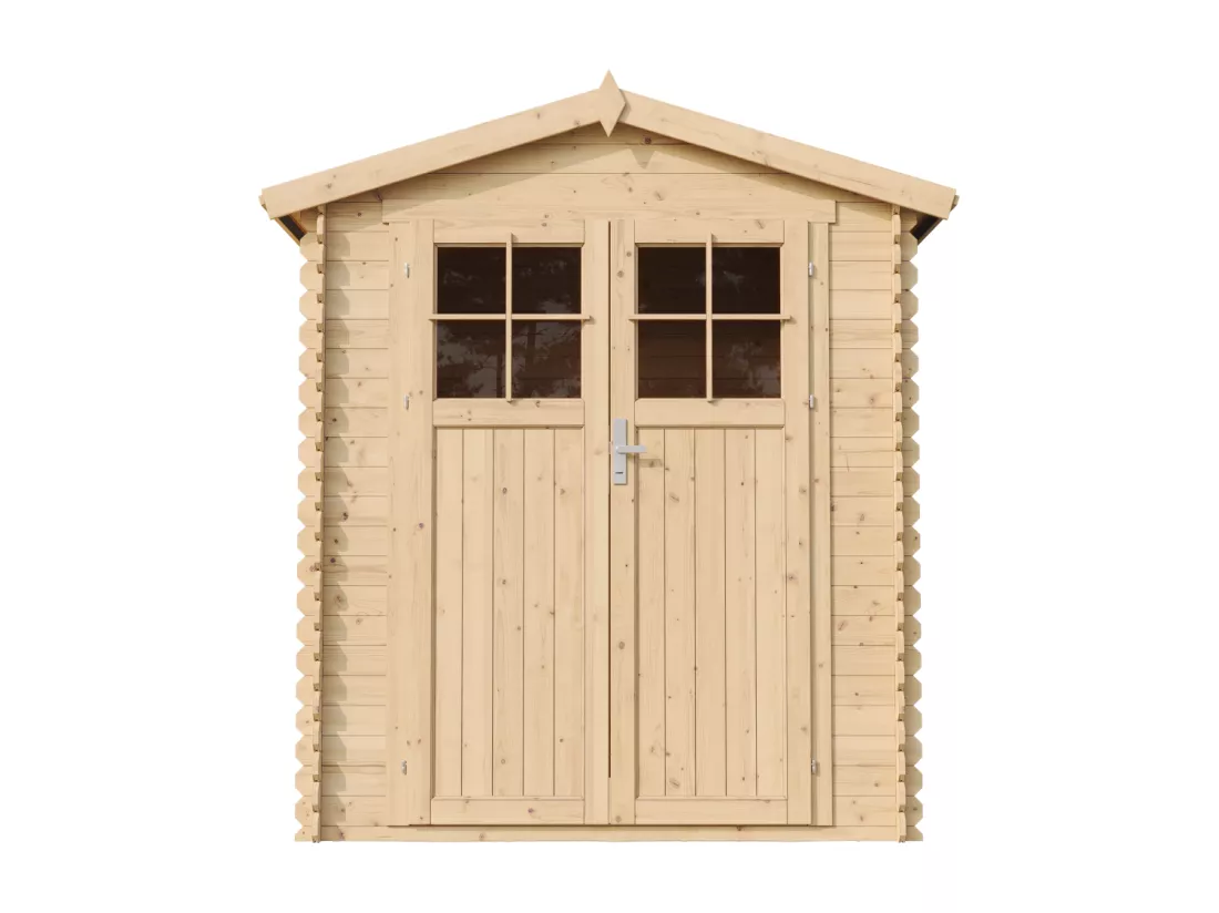 Abri de jardin en bois AVEC SOL TRAITÉ - I186xL196xH218 cm/ 2,82 m2 - TIMBELA M320F+M320G