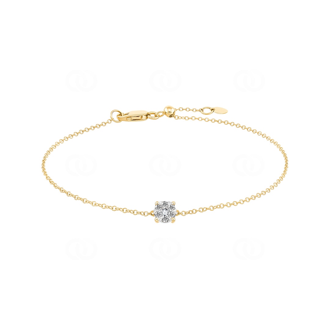 Armband 750/18 K Gelbgold mit Diamanten 0.11 ct H/si