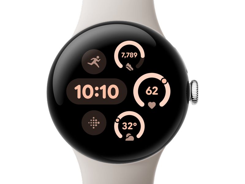 Google Pixel Watch 3 WLAN 41 mm Beige Schlanke Smartwatch mit erweitertem Gesundheits- und Schlaftracking