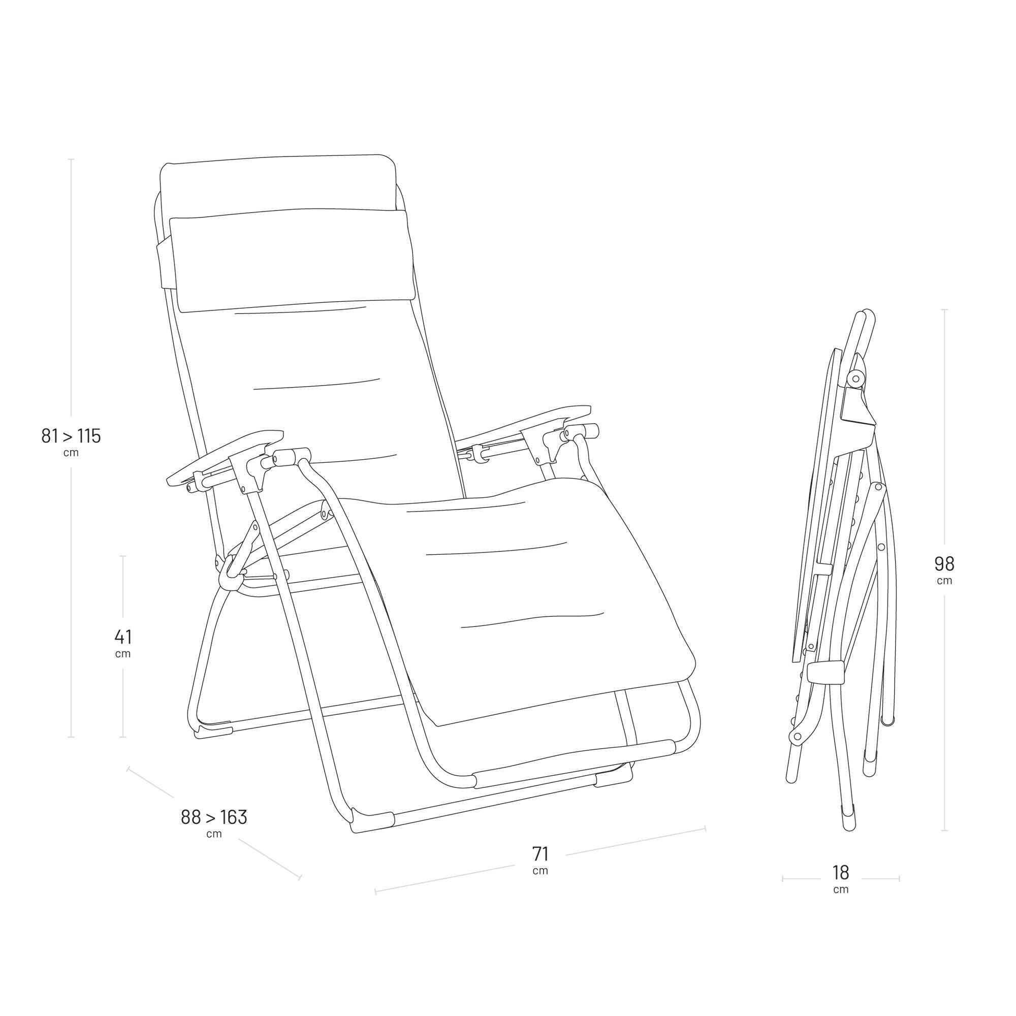 Gepolsterte Zero-Gravity-Relaxliege Futura BeComfort® Grau Silver